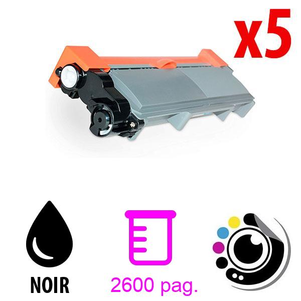 Toner compatible Pack 5 Brother TN2320 / TN2310 Noir