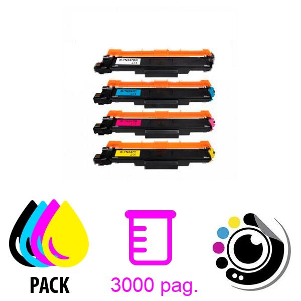 Pack de 4 Toners Compatibles Brother TN243 / TN247
