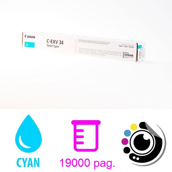 Toner Original Canon C-EXV34 Cyan 3783B002