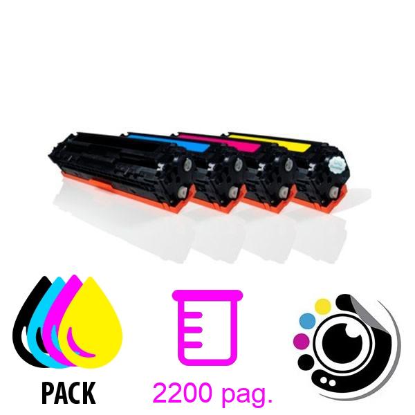 Pack 4 Toners Compatibles HP CB540A / CB541A / CB542A / CB543A - 125A