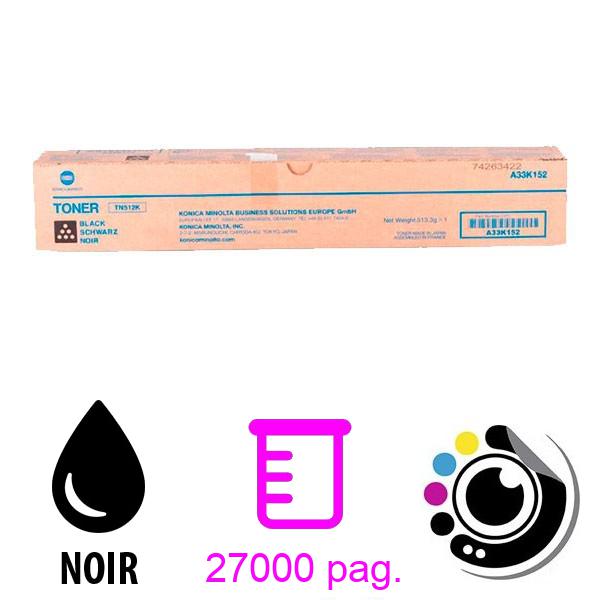 Toner Original TN512 Konica C454 / C554 Noir A33K152