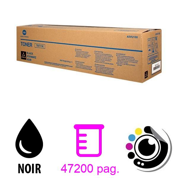 Toner Original TN711 / TN711 Konica C654 / C754 Noir A3VU150