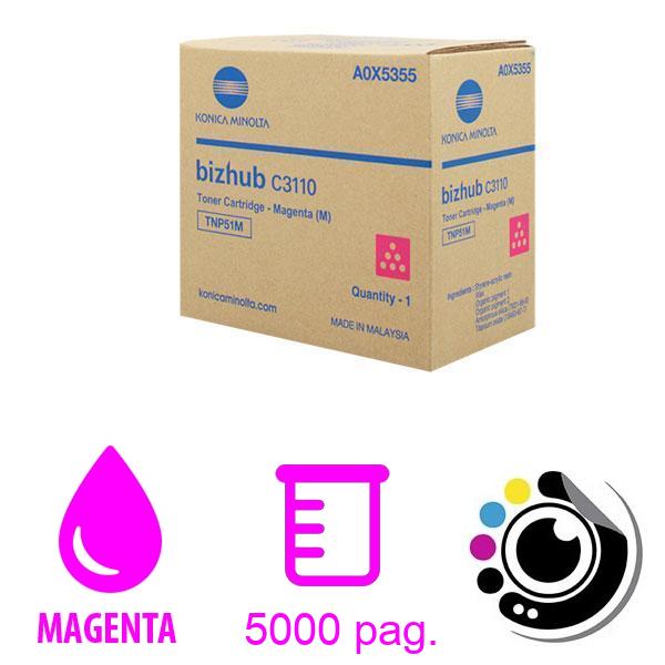 Toner Original Konica Minolta Bizhub C3110 Magenta TNP51 M / A0X5355
