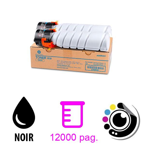 Toner Original x2 Konica Minolta TN222 Noir A98R081