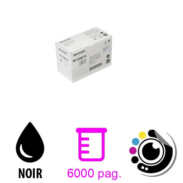 Toner Original Sharp MX-C30GTB Noir